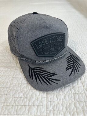 Lost At Sea Gray SnapBack Hat Relentless Betrayal BLACKOUT Skull Crossbones
